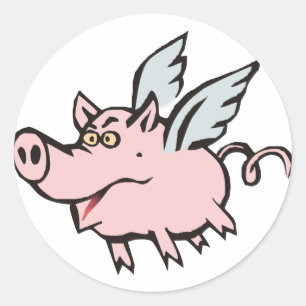 flying pig Sau flying Classic Round Sticker