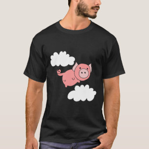 Flying Pig Shirt When Pigs Fly Humour Piggy In Clo