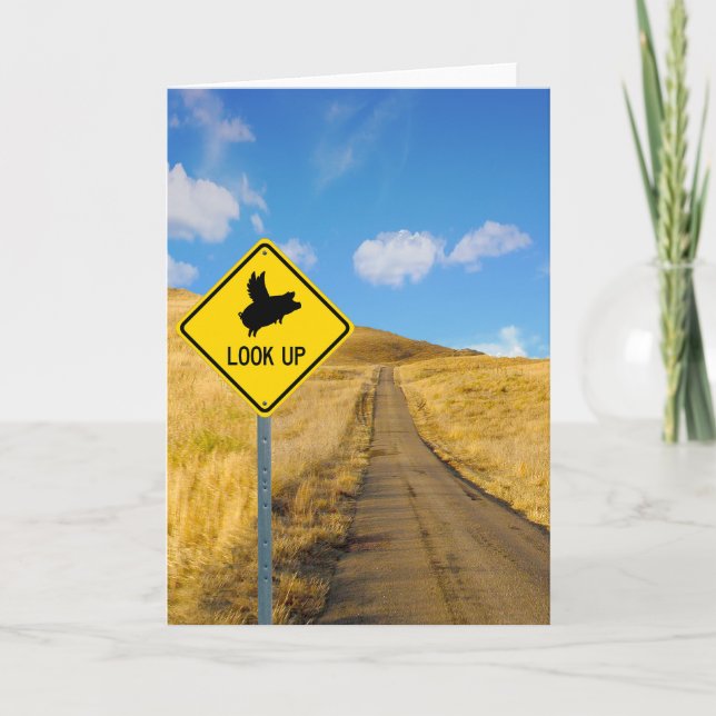 Flying Pig Sign Card (Front)