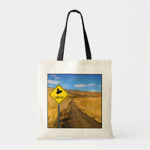 Flying pig sign tote bag