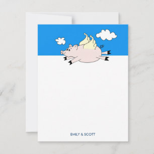 Flying Pig Stationery Note Cards