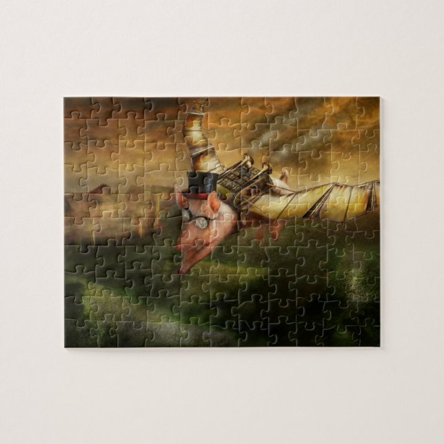 Flying Pig - Steampunk - The flying swine Jigsaw Puzzle (Horizontal)