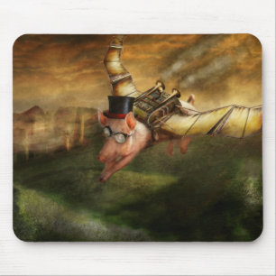 Flying Pig - Steampunk - The flying swine Mouse Mat