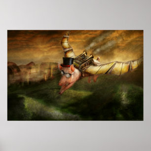 Flying Pig - Steampunk - The flying swine Poster