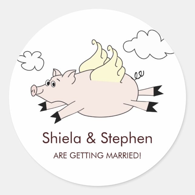 Flying Pig Stickers / Cupcake Toppers (Front)