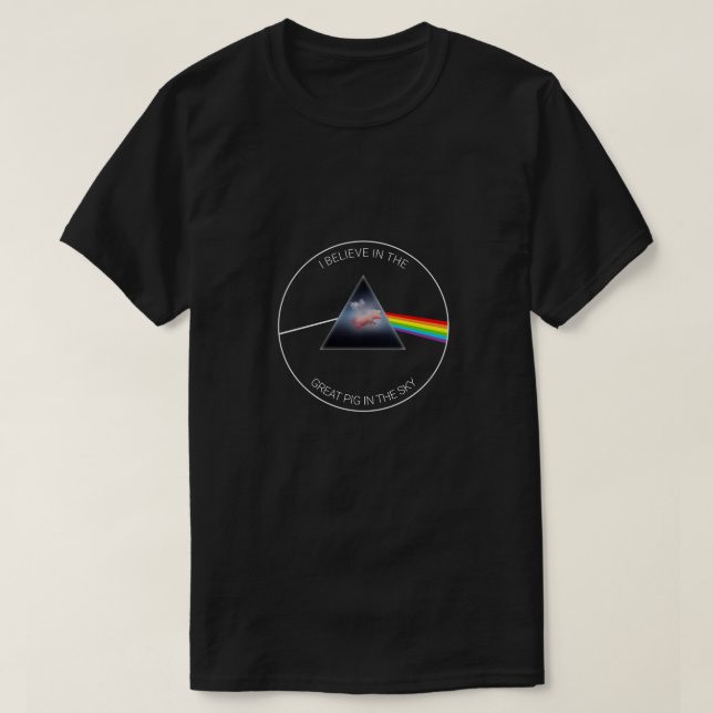 Flying Pig Through Prism-Personalised T-Shirt (Design Front)