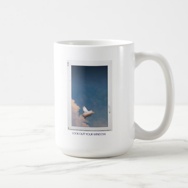 flying pig through window mug (Right)