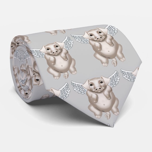 Flying Pig tie (Rolled)