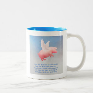 Flying Pig Two-Tone Coffee Mug