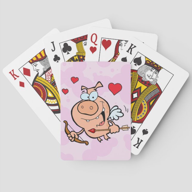 Flying Pig with Bow and Arrow Playing Cards (Back)