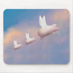 flying pig with flying piglets mouse mat