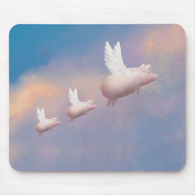 flying pig with flying piglets mouse mat (Front)