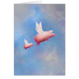 Flying pig with her piglet