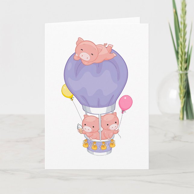 Flying Piggies in Hot Air Balloon Card (Creator Uploaded)
