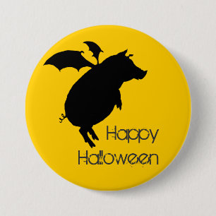 Flying piggy 7.5 cm round badge