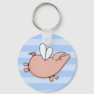 flying piggy key ring