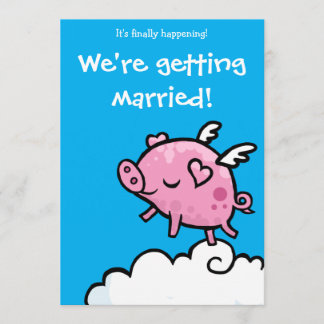 Flying Piggy wedding invite