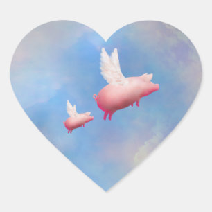 Flying piglet with her mum sticker