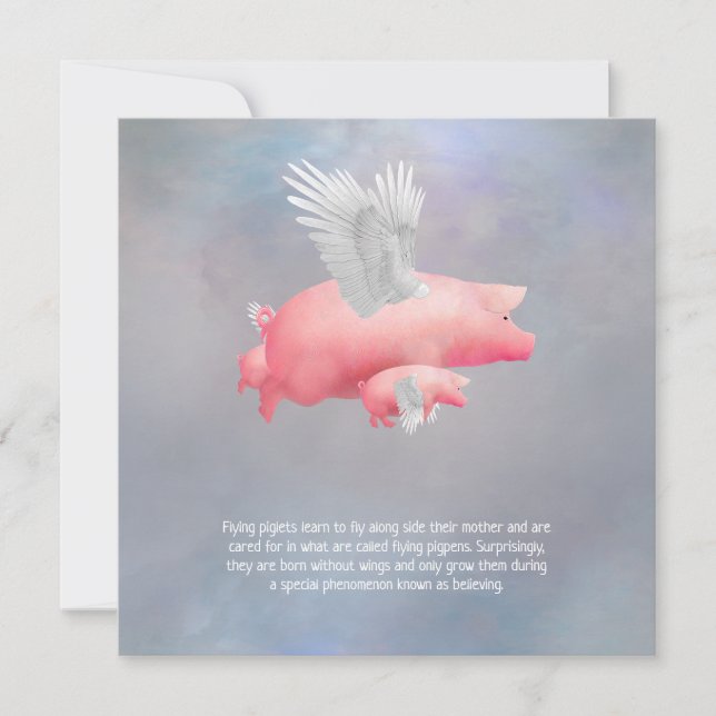 Flying piglets card (Front)