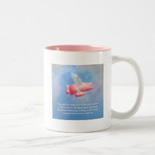 Flying Piglets Flying With Their Mother Two-Tone Coffee Mug