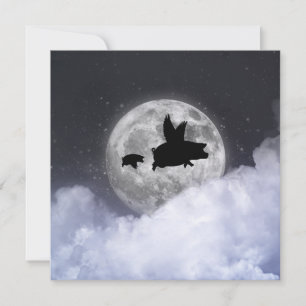 Flying Piglets Note Card