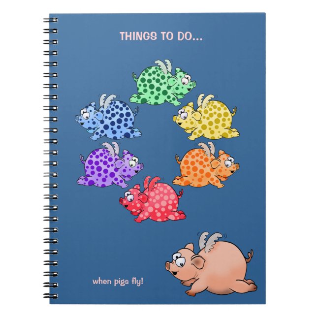 Flying pigs colour wheel notebook. notebook (Front)
