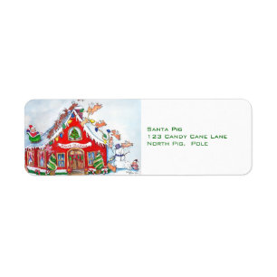 Flying Pigs Decorate the House  Label
