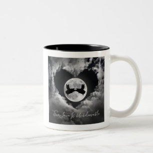 Flying Pigs Kissing-True Love Is Unbelievable Two-Tone Coffee Mug