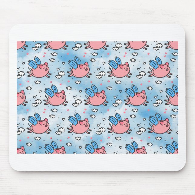 flying pigs mouse mat (Front)