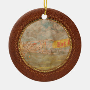 Flying Pigs - Plane - Eat Beef Ceramic Tree Decoration
