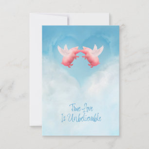 Flying Pigs Unbelievable Love Flat Note Card