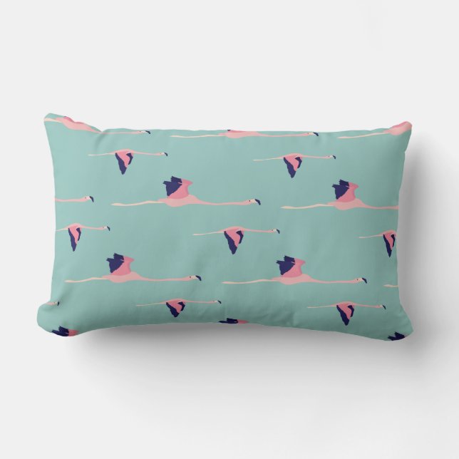 Flying Pink Flamingo Pillow (Front)