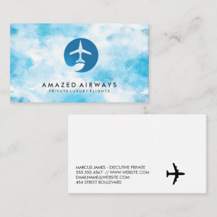 Flying Plane in the Sky Business Card