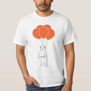 Flying Polar Bear with Balloons T-Shirt