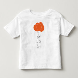 Flying Polar Bear with Balloons Toddler T-Shirt