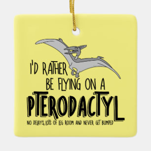 Flying Pterodactyl Dinosaur Airline Ceramic Ornament