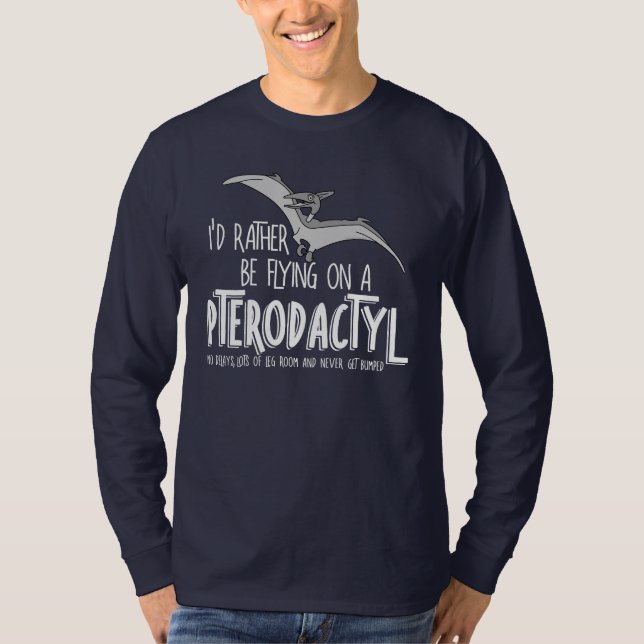 Flying Pterodactyl Dinosaur Airline  T-Shirt (Front)