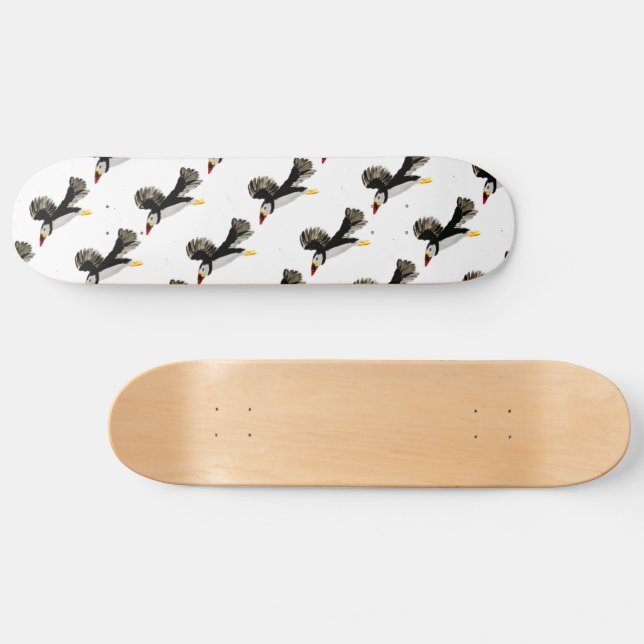 Flying Puffin Art Skateboard (Horz)
