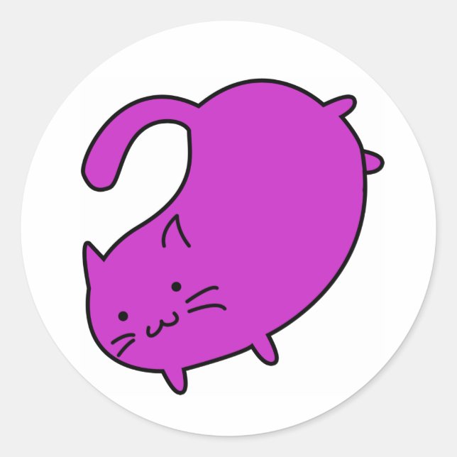 Flying Purple Cat Stickers (Front)