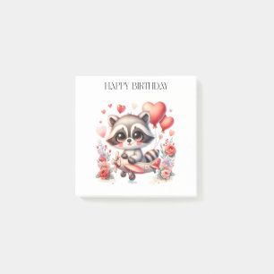Flying Racoon Birthday Post-it Notes