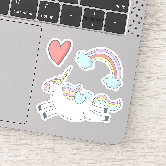 Flying Rainbow Unicorn Fabulous Sticker (Detail)