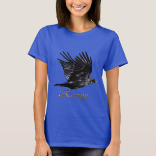 Flying Raven Corvid Bird-lover T-Shirt