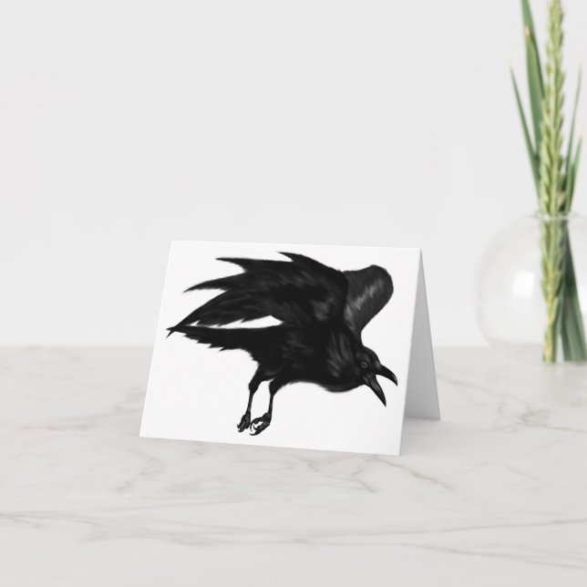 Flying Raven Note Card (Front)