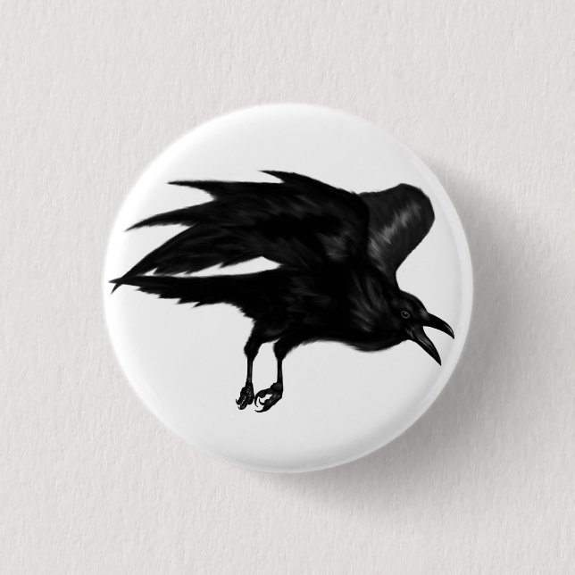 Flying Raven Pin Button (Front)