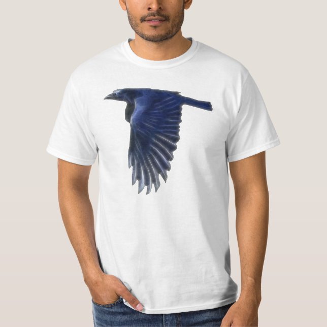 Flying Raven Wildlife Art Value Shirt (Front)
