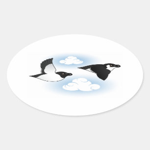 Flying Razorbills Oval Sticker