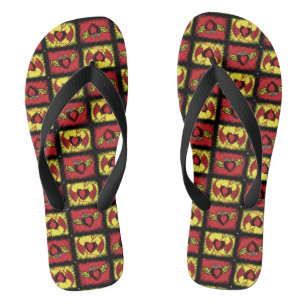 Flying Red Hearts Flip Flops