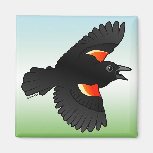 Flying Red-winged Blackbird Magnet (Front)