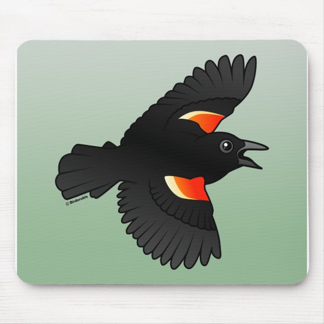 Flying Red-winged Blackbird Mouse Mat (Front)