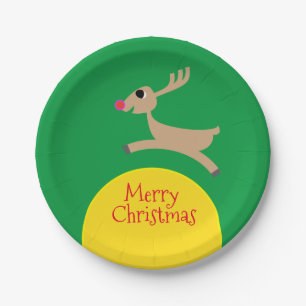 Flying Reindeer Paper Plate